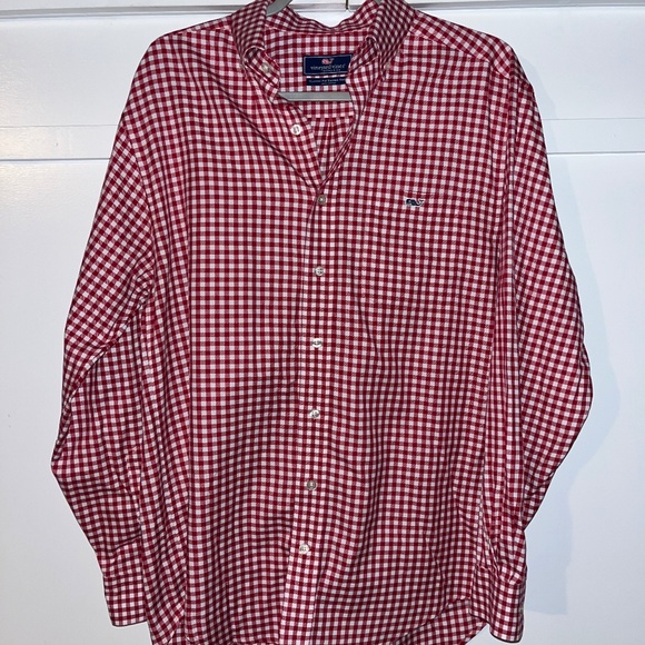 Vineyard Vines Red Checked Shirt - Picture 1 of 3